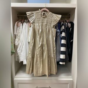 Sea New York Lumier Flutter Sleeve Smocked Dress